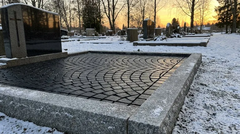 Гранитная брусчатка на могильном участке, образец ПМ005 в Ханты-Мансийске