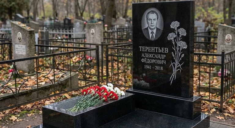 Памятник с гравировкой гвоздик — выполненная работа «Терентьев» в Ханты-Мансийске
