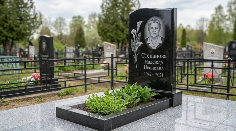 Памятник с гравировкой калл — выполненная работа «Степанова» в Ханты-Мансийске