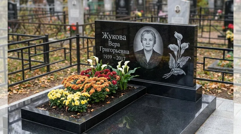 Памятник с гравировкой калл — выполненная работа «Жукова» в Ханты-Мансийске