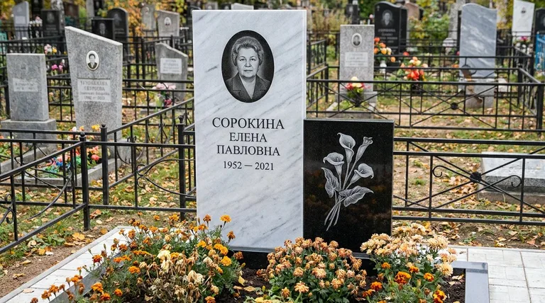 Памятник с гравировкой калл — выполненная работа «Сорокина» в Ханты-Мансийске