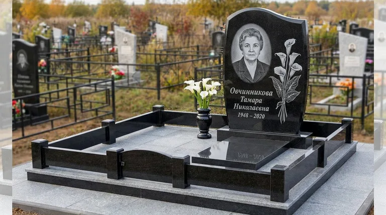 Памятник с гравировкой калл — выполненная работа «Овчинникова» в Ханты-Мансийске
