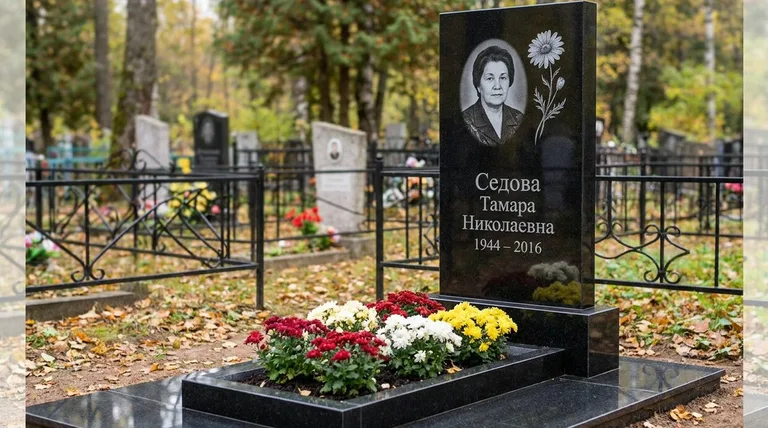 Памятник с гравировкой ромашек — выполненная работа «Седова» в Ханты-Мансийске