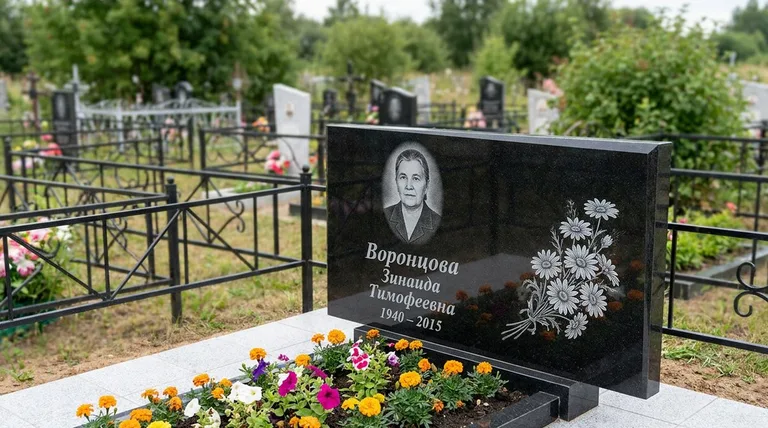 Памятник с гравировкой ромашек — выполненная работа «Воронцова» в Ханты-Мансийске