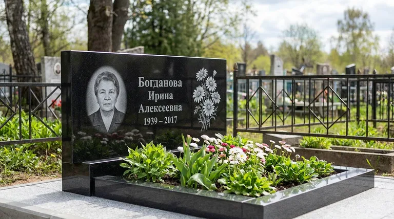 Памятник с гравировкой ромашек — выполненная работа «Богданова» в Ханты-Мансийске