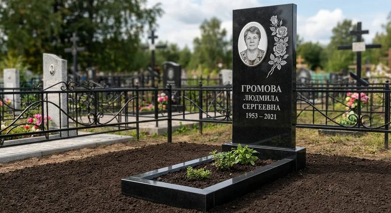 Памятник с гравировкой роз — выполненная работа «Громова» в Ханты-Мансийске