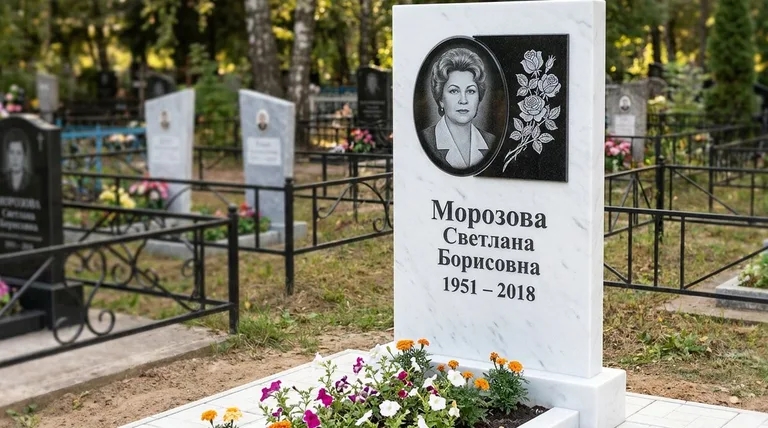 Памятник с гравировкой роз — выполненная работа «Морозова» в Ханты-Мансийске