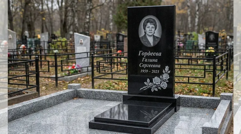 Памятник с гравировкой роз — выполненная работа «Гордеева» в Ханты-Мансийске