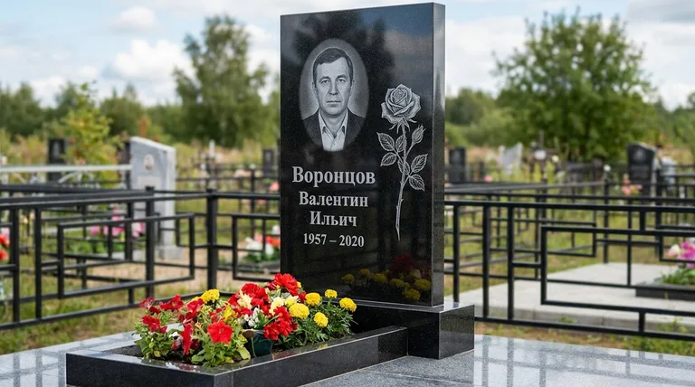 Памятник с гравировкой роз — выполненная работа «Воронцов» в Ханты-Мансийске