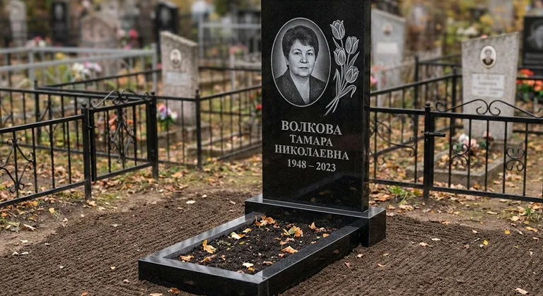 Памятник с гравировкой тюльпанов — выполненная работа «Волкова» в Ханты-Мансийске