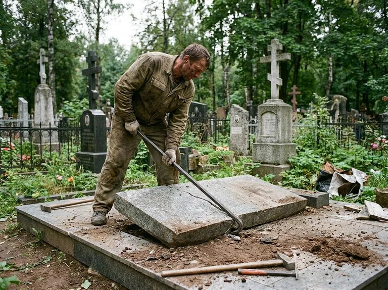 Демонтаж гранитной плитки и мощения участка в Ханты-Мансийске