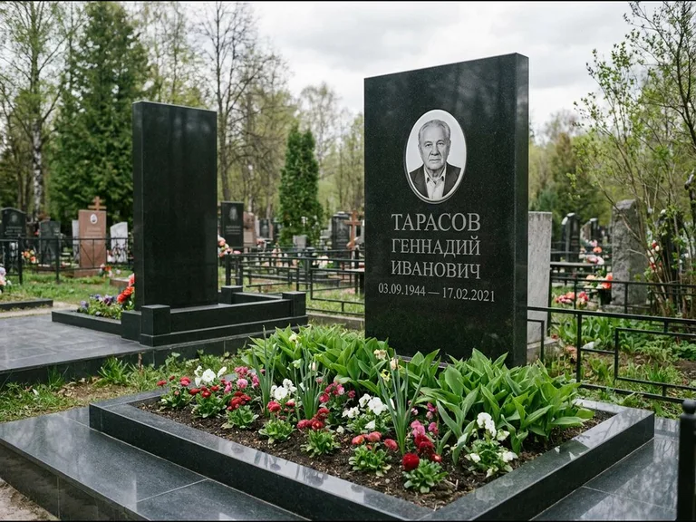 Керамический портрет на габбро-диабазе в Ханты-Мансийске