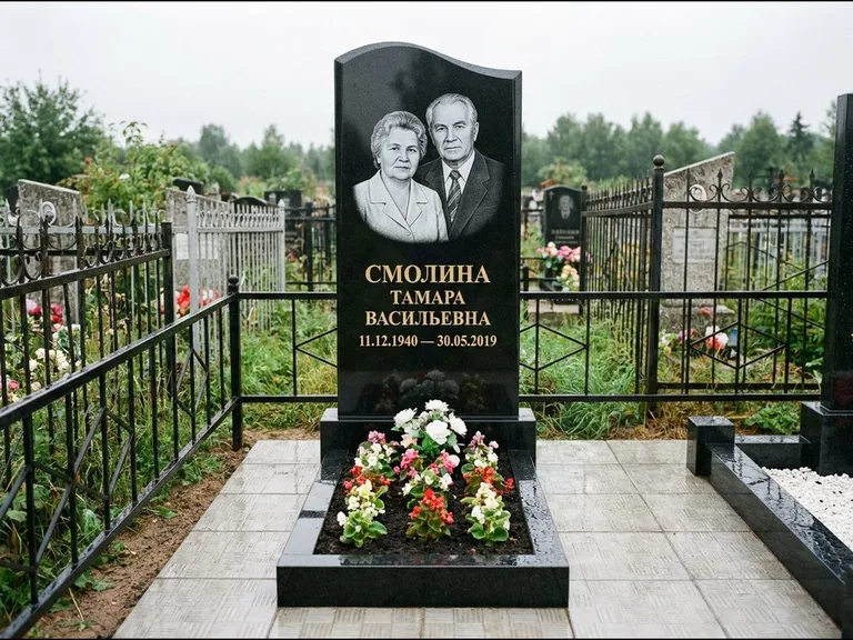 Гравировка портрета на чёрном граните — выполненная работа 10 в Ханты-Мансийске