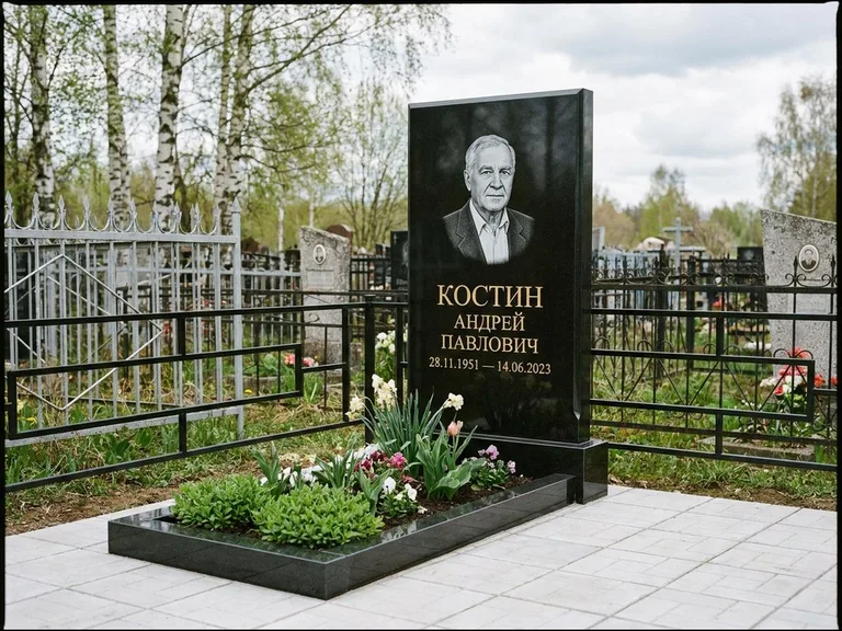 Гравировка портрета на чёрном граните — выполненная работа 15 в Ханты-Мансийске