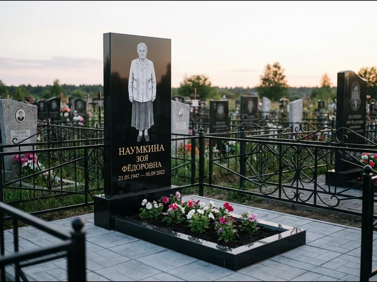 Гравировка портрета на чёрном граните — выполненная работа 18 в Ханты-Мансийске
