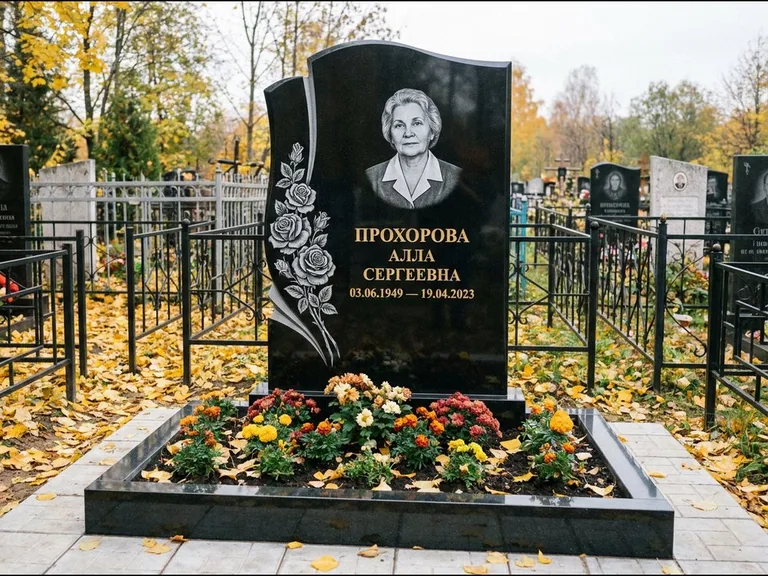 Гравировка портрета на чёрном граните — выполненная работа 20 в Ханты-Мансийске
