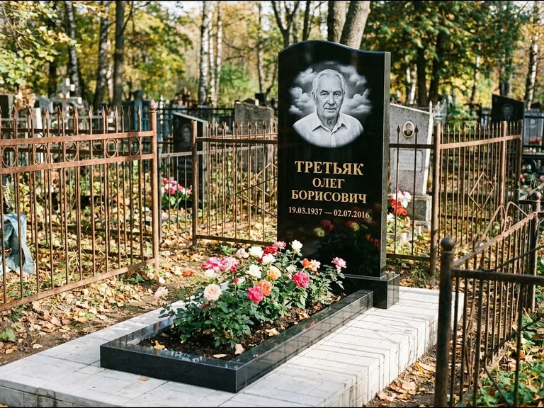 Гравировка портрета на чёрном граните — выполненная работа 23 в Ханты-Мансийске