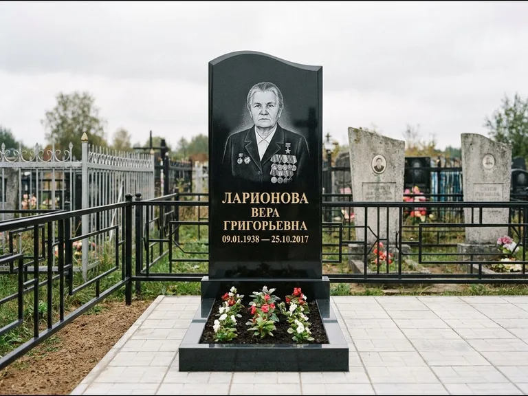 Гравировка портрета на чёрном граните — выполненная работа 28 в Ханты-Мансийске