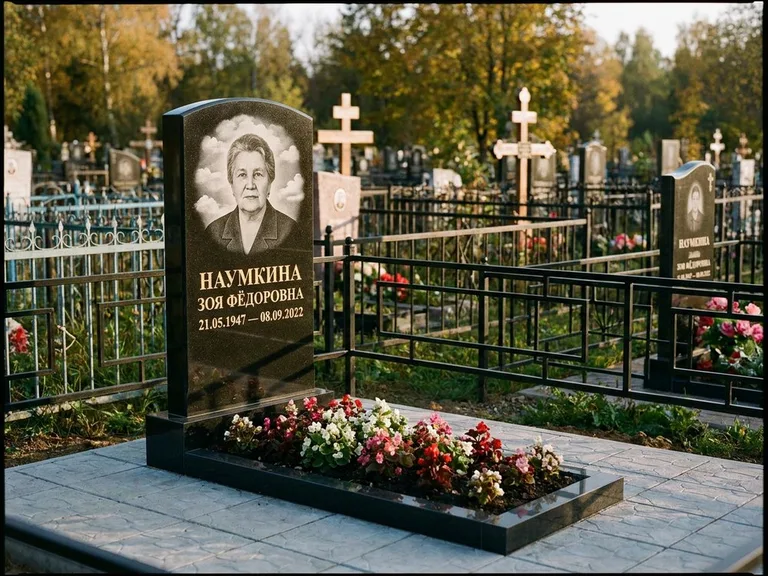 Гравировка портрета на чёрном граните — выполненная работа 30 в Ханты-Мансийске