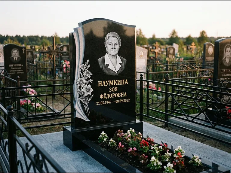 Гравировка портрета на чёрном граните — выполненная работа 6 в Ханты-Мансийске