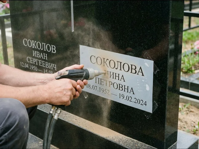 Догравировка ФИО и дат — гравировка с выездом на кладбище в Ханты-Мансийске