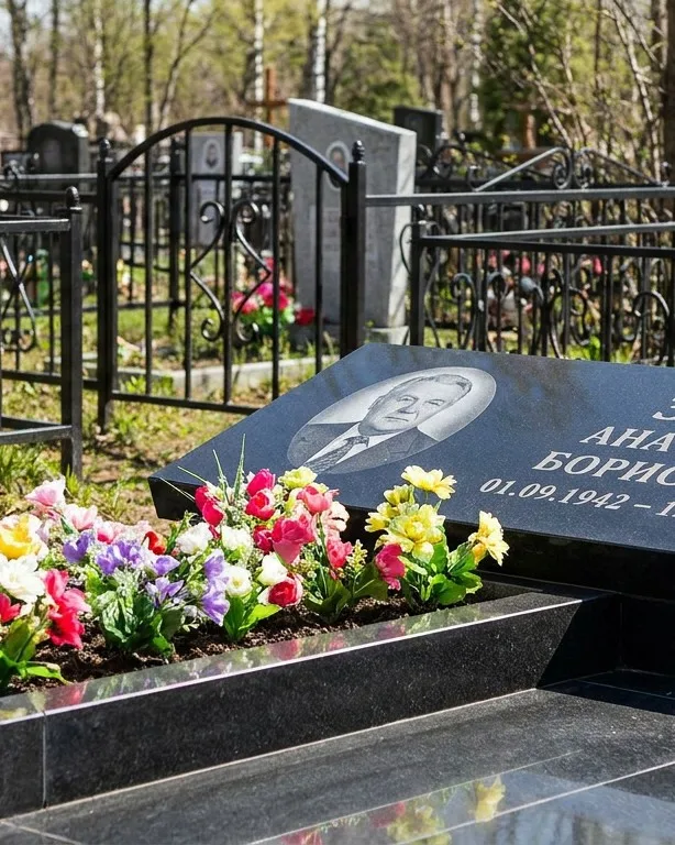 Премиум памятник под ключ с мощением и оградой в Ханты-Мансийске