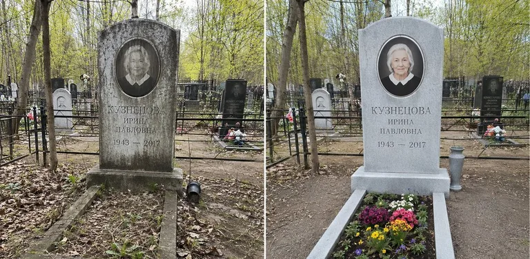 Уборка воинского захоронения до и после в Ханты-Мансийске