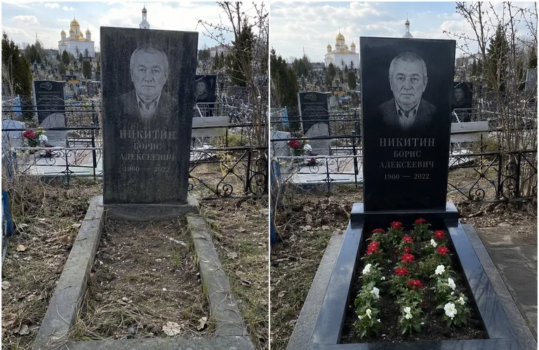 Диптих №3: покраска оградки и прополка цветника с тюльпанами — до и после в Ханты-Мансийске