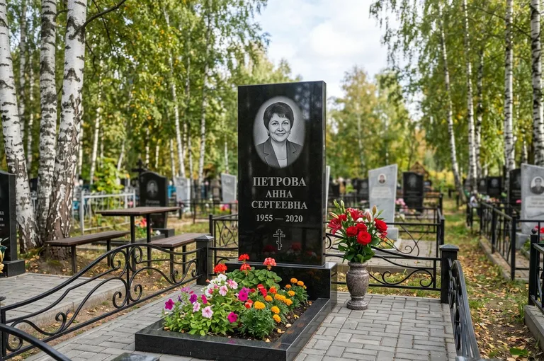 Установка гранитного памятника на могилу в Ханты-Мансийске