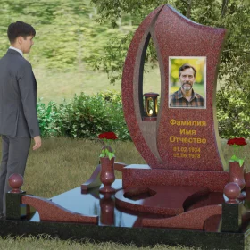 Вертикальный гранитный памятник для одного - П078