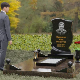 Гранитный светский вертикальный памятник - П106