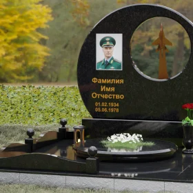 Горизонтальный гранитный/металлический памятник на одного - П185