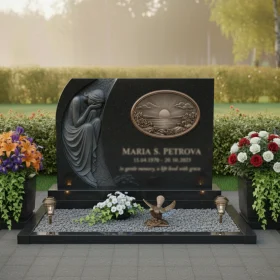 Элитный горизонтальный памятник из Гранита или Металла - ПН119