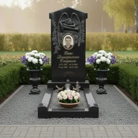 Гранитный светский мемориальный комплекс вертикального типа - ПН132