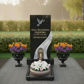 Гранитный вертикальный памятник для мемориала - ПН136