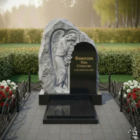 Элитный вертикальный гранитный памятник - ПН167