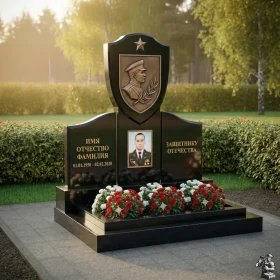 Элитный вертикальный гранитный памятник на одного - ПН179