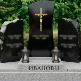 Мемориальный комплекс с вертикальным памятником для двоих - ПН212
