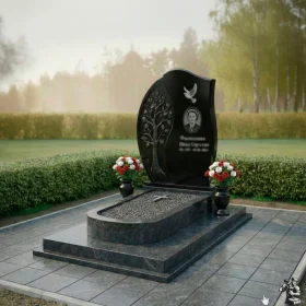 Элитный вертикальный гранитный памятник - ПН227