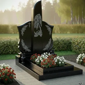 Мемориальный комплекс с вертикальным гранитным памятником - ПН229