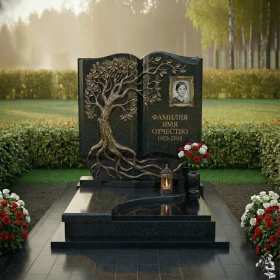 Элитный светский гранитный вертикальный памятник - ПН242