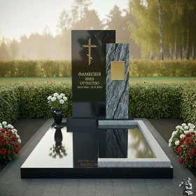 Православный комбинированный памятник вертикальный - ПН577