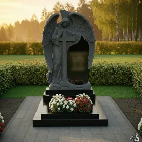 Гранитный Элитный Православный или Католический памятник - ПН619