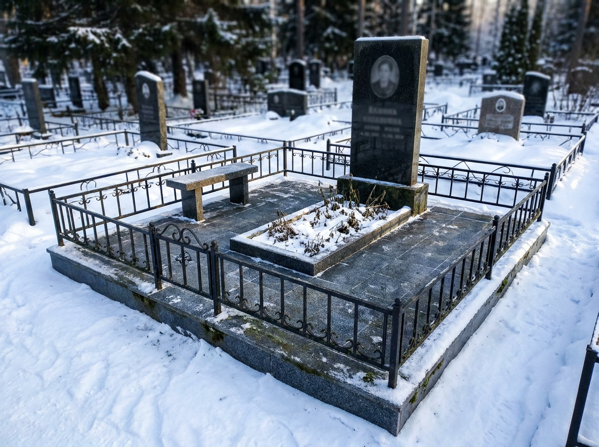 Благоустройство могилы в Ханты-Мансийске — пример 3